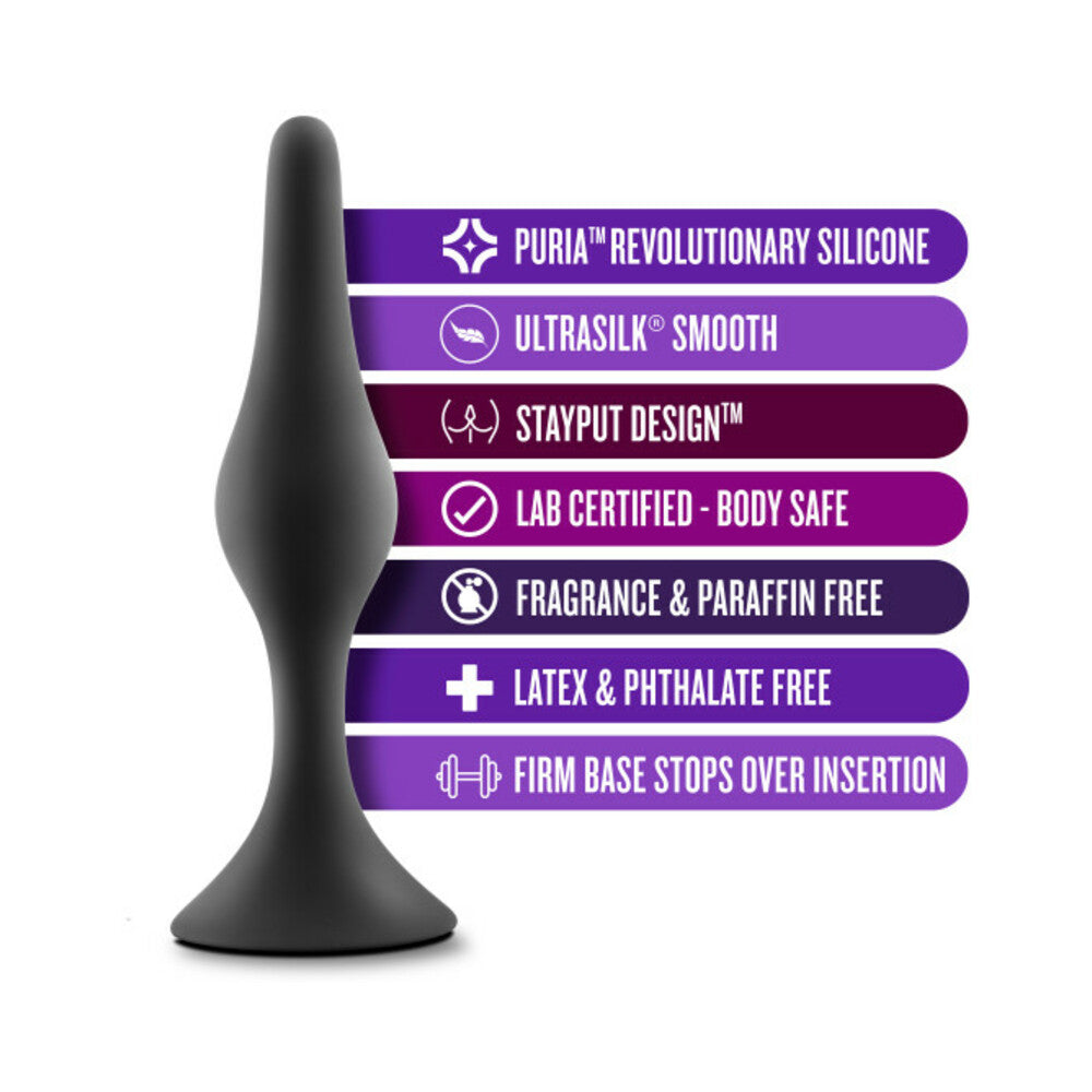 Anal Adventures Platinum Silicone 3-Piece Beginner Plug Kit Black