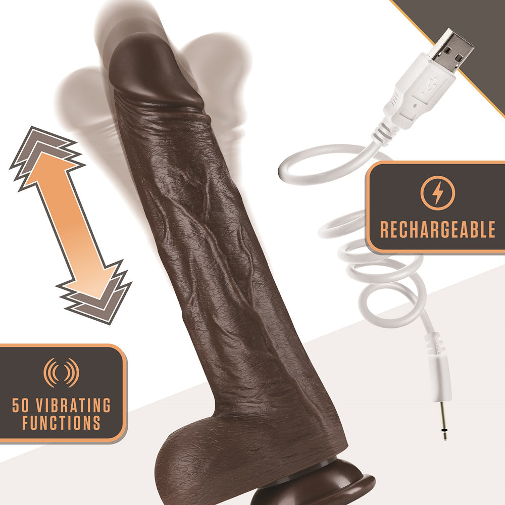 Dr. Skin Dr. Murphy 8 in. Thrusting & Gyrating Dildo with Remote Control Brown