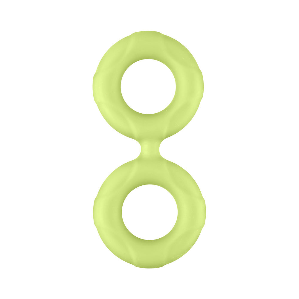 Forto F-81 Liquid Silicone Cock & Ball Double Ring Small Glow