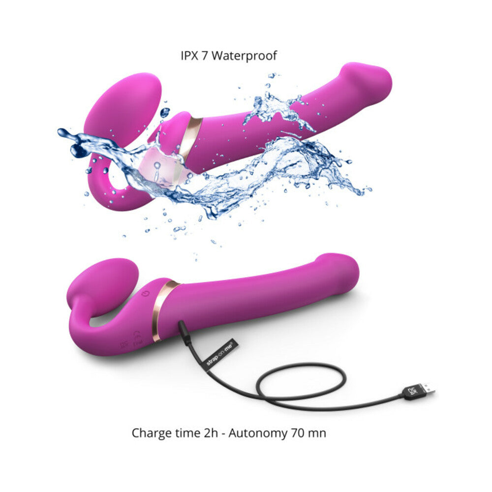 Strap-On-Me Multi Orgasm Bendable Strapless Strap-On Fuchsia Large