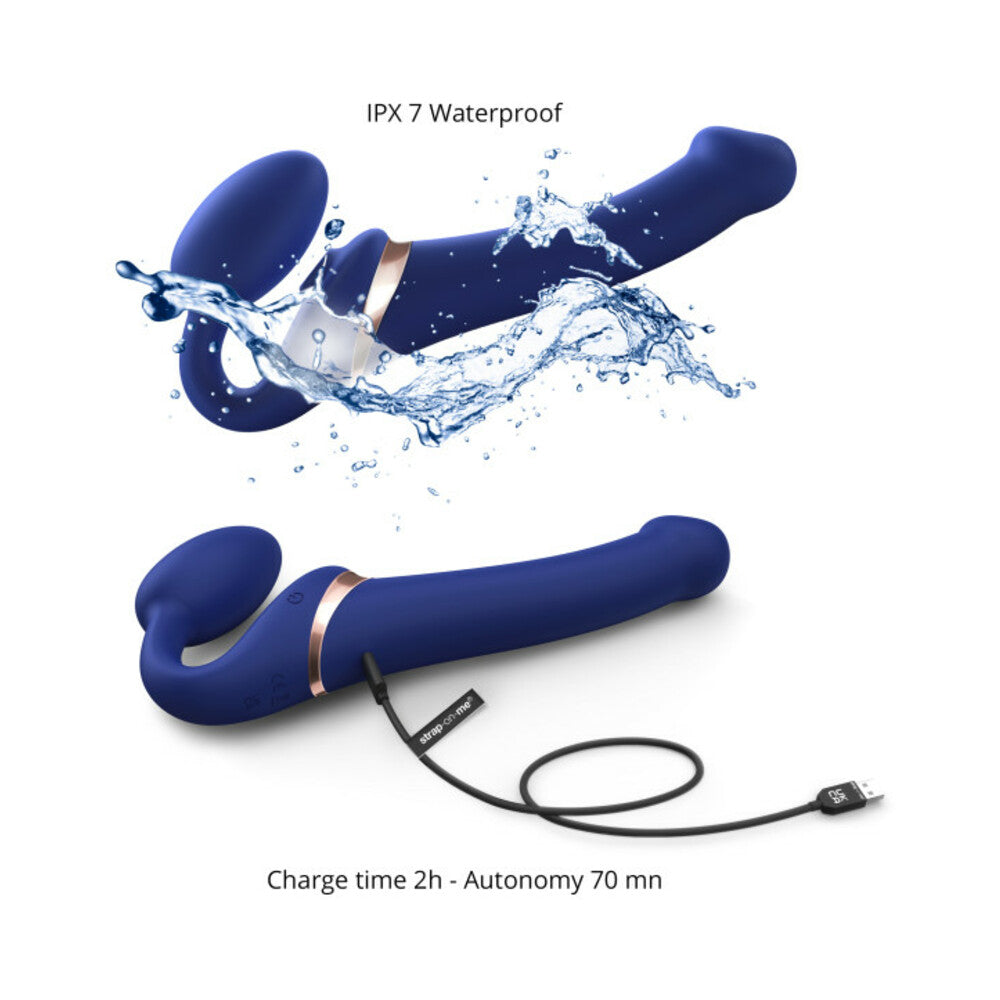 Strap-On-Me Multi Orgasm Bendable Strapless Strap-On Night Blue Medium