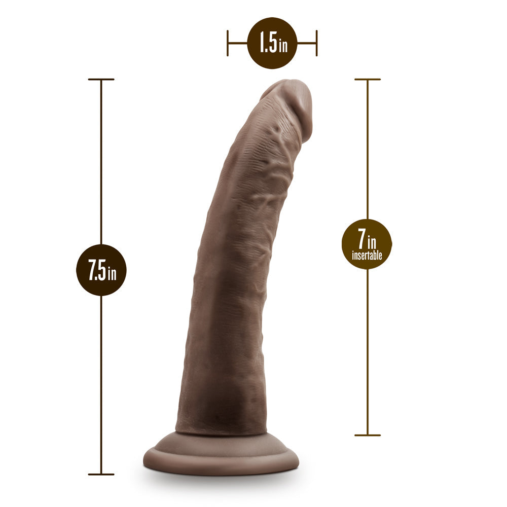 Dr. Skin Plus Realistic 7 in. Triple Density Posable Dildo Brown