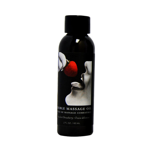 Earthly Body Edible Massage Lotion Strawberry 2 oz. - product photo