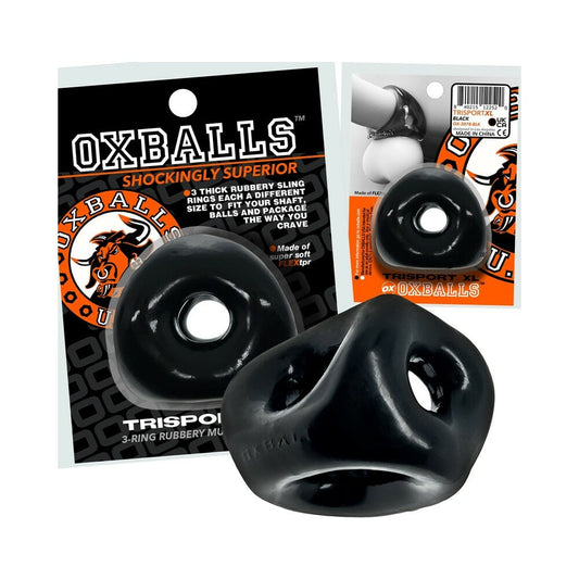 Oxballs Tri-Sport XL Thicker 3-Ring Sling Black - product photo