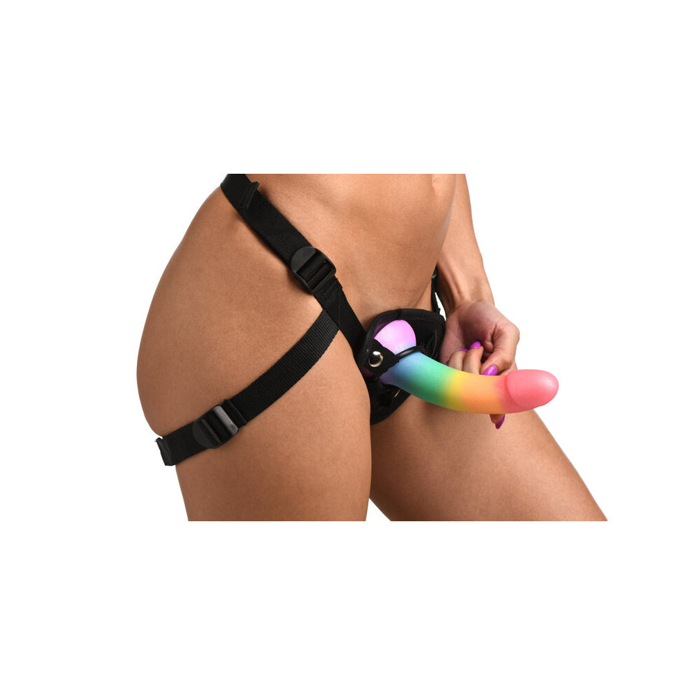 Simply Sweet Swirl 6.5 in. Silicone Dildo Rainbow