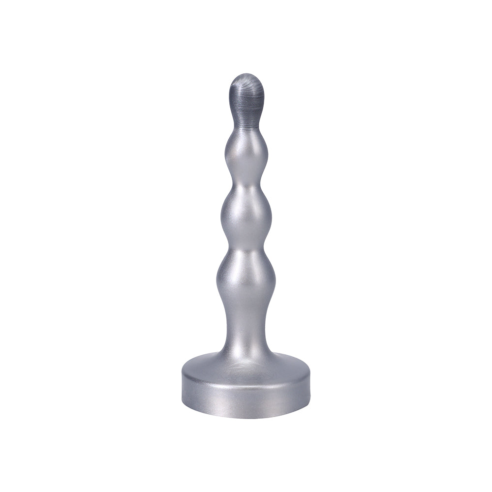 Tantus Ripple Small 8 in. Anal Beads Dildo Firm Silver