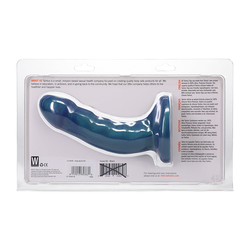 Tantus Curve 6.5 in. Dildo Soft Malachite