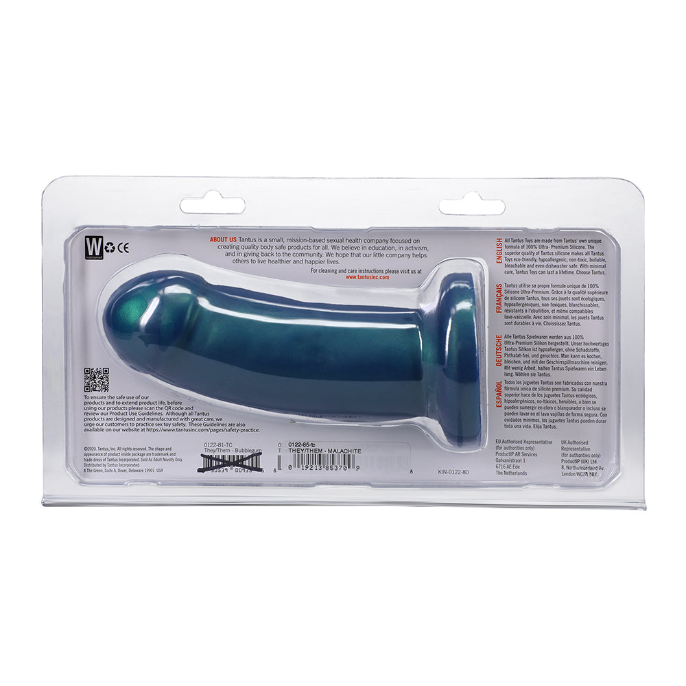 Tantus They/Them 5.5 in. Dildo Soft Malachite