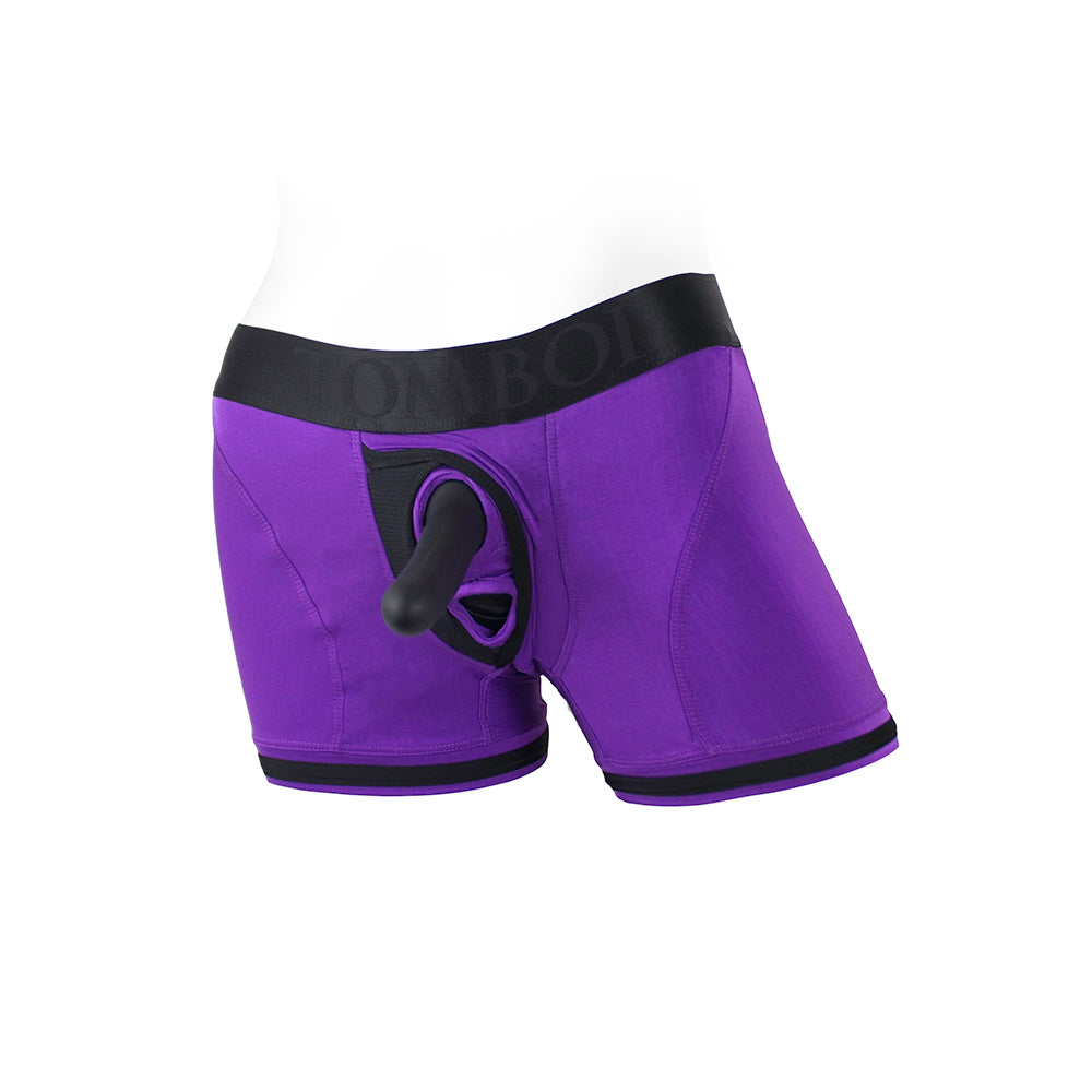 SpareParts Tomboii Nylon Boxer Briefs Harness Purple/Black Size XS