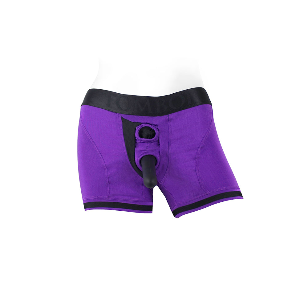 SpareParts Tomboii Nylon Boxer Briefs Harness Purple/Black Size XS