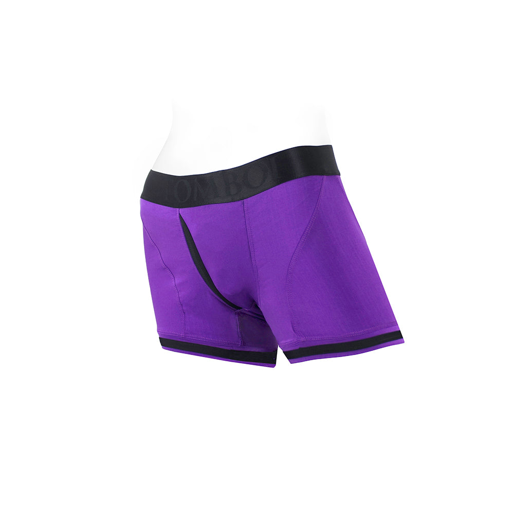 SpareParts Tomboii Nylon Boxer Briefs Harness Purple/Black Size XL