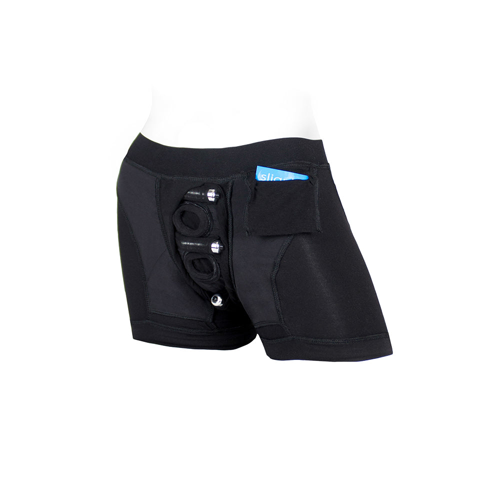 SpareParts Tomboii Rayon Boxer Briefs Harness Black Size M