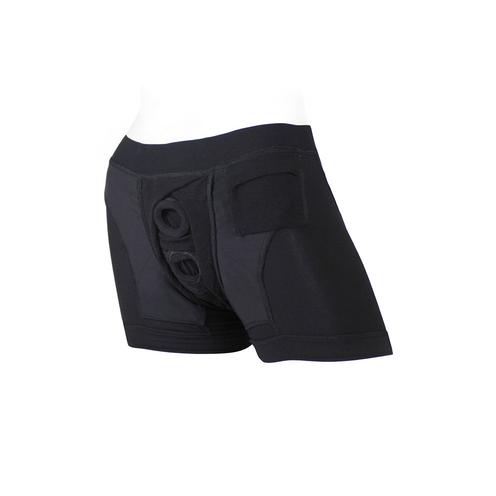 SpareParts Tomboii Rayon Boxer Briefs Harness Black Size XL