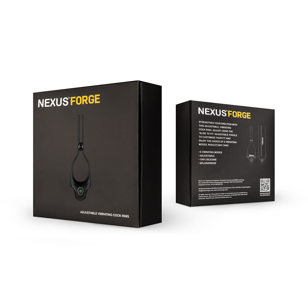 Nexus Forge Adjustable Vibrating Cock Ring Black