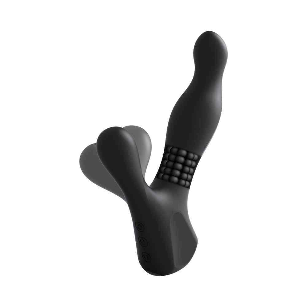 Merci Ultimate Rim Job Silicone Prostate Massager with Rotating Ridges Black