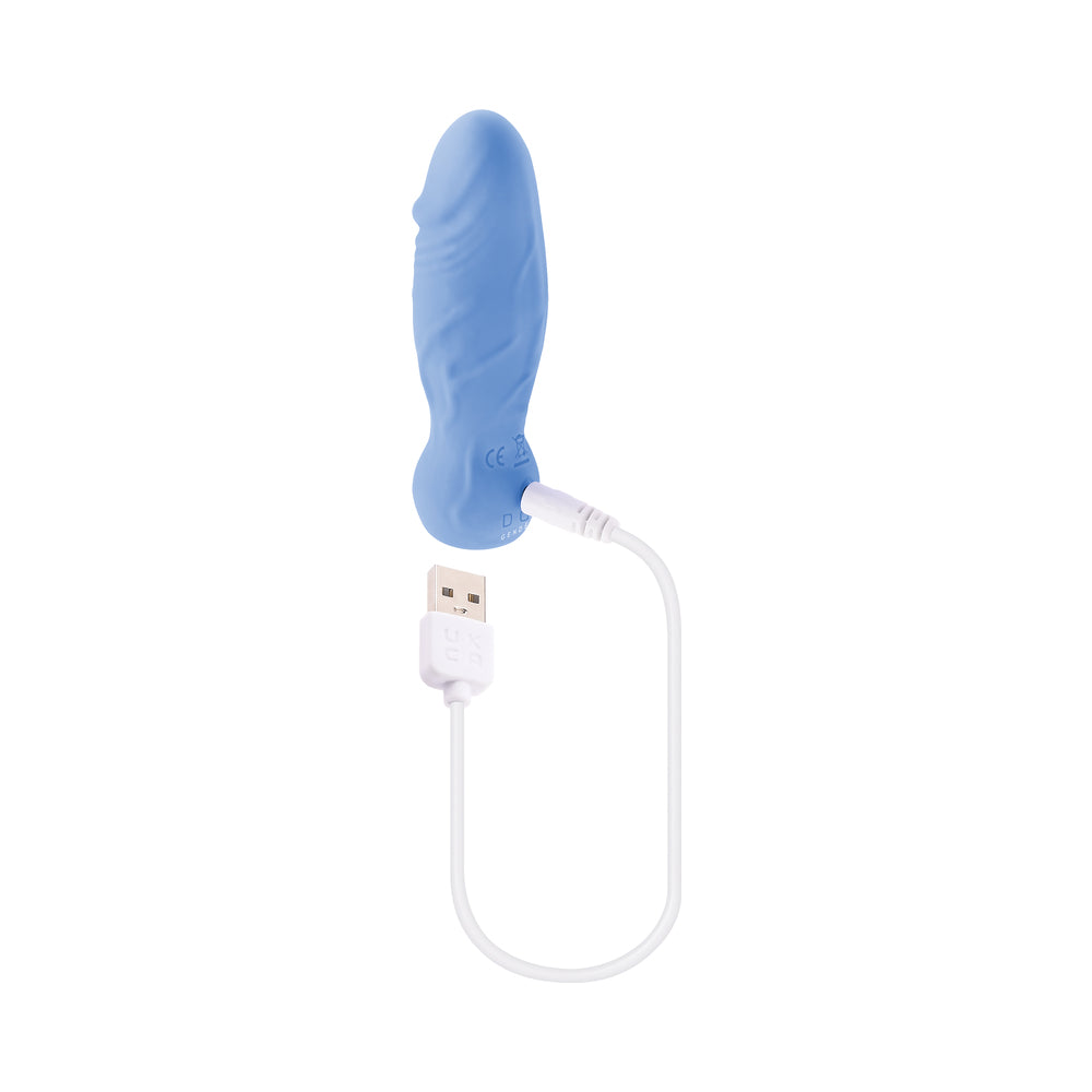 Gender X Lil Buddy Rechargeable Silicone Realistic Vibrator Blue