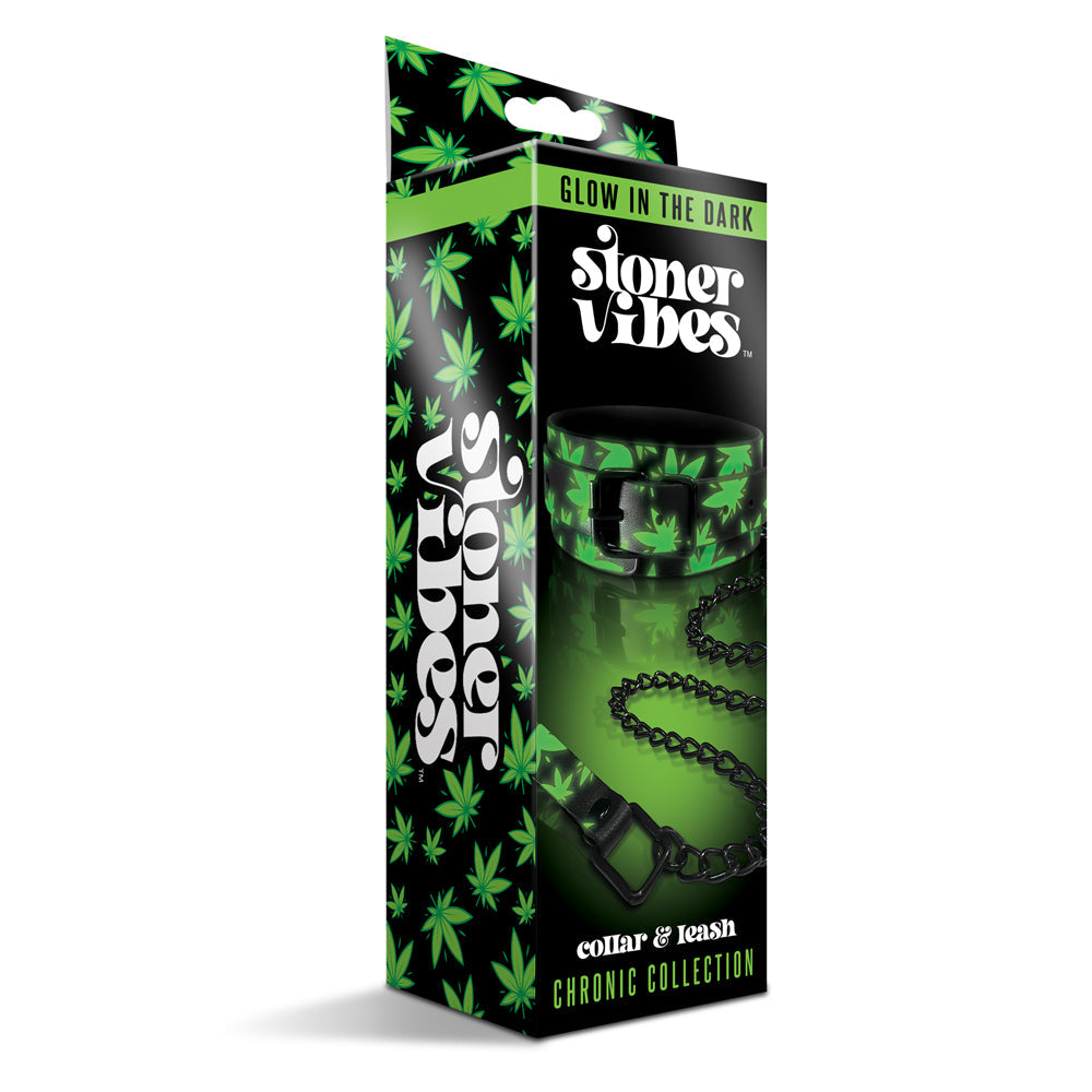 Stoner Vibes Chronic Collection Glow in the Dark Collar and Leash