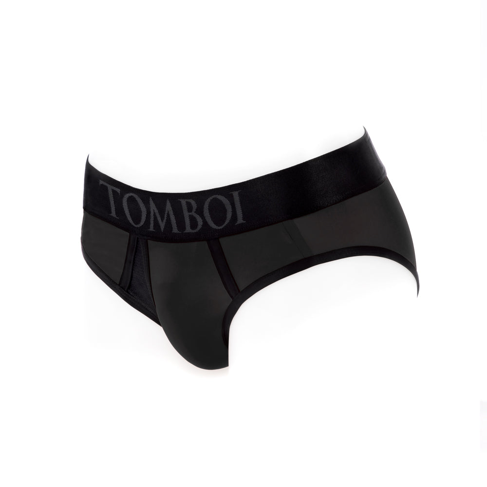 SpareParts Tomboi Cover Brief Style Underwear Harness Nylon Black/Black XXS