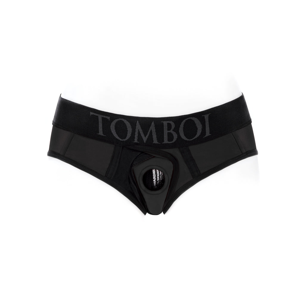 SpareParts Tomboi Cover Brief Style Underwear Harness Nylon Black/Black 2XL