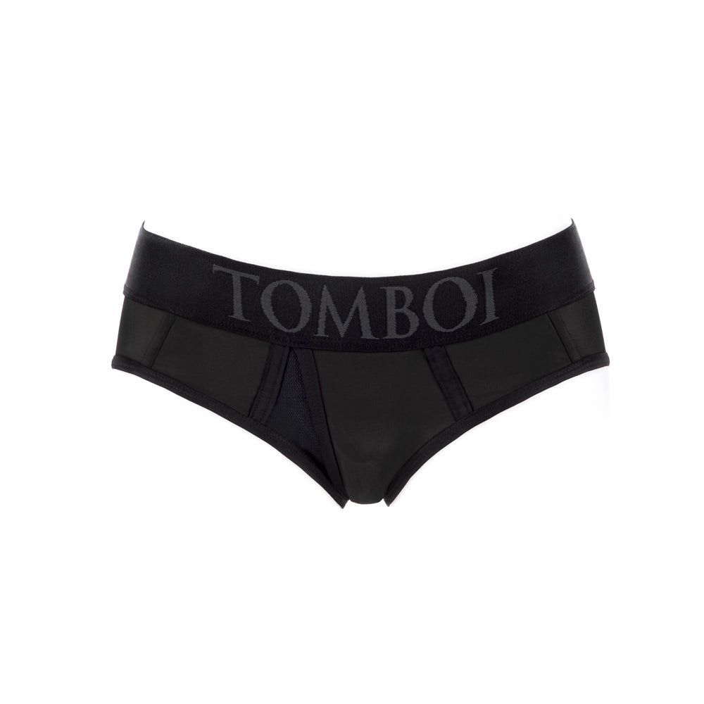 SpareParts Tomboi Cover Brief Style Underwear Harness Nylon Black/Black 3XL