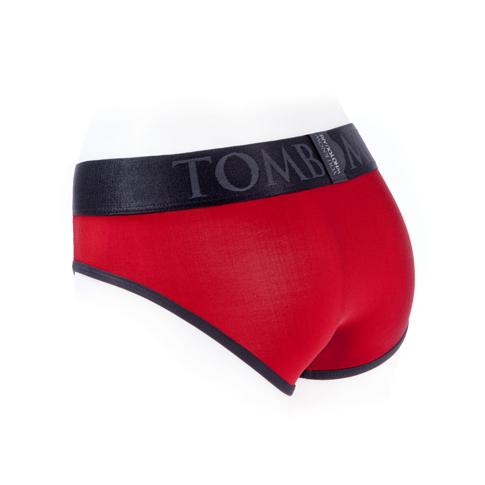 SpareParts Tomboi Cover Brief Style Underwear Harness Nylon Red/Black M