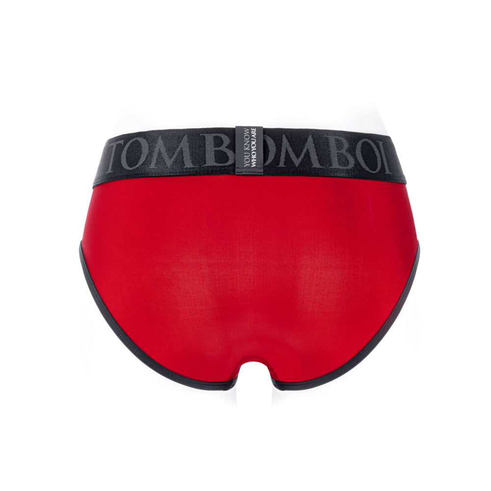 SpareParts Tomboi Cover Brief Style Underwear Harness Nylon Red/Black XL