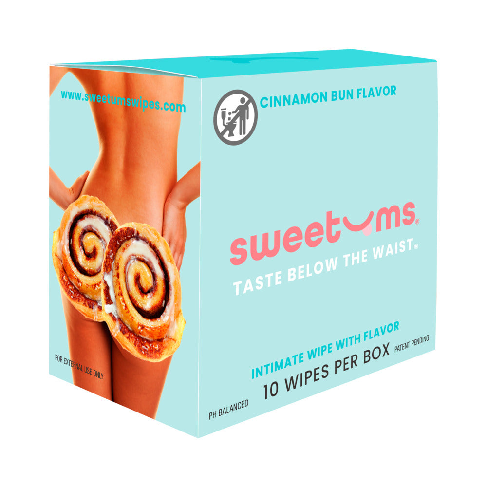 Sweetums Intimate Wipes Cinnamon Bun Flavor 10-Pack