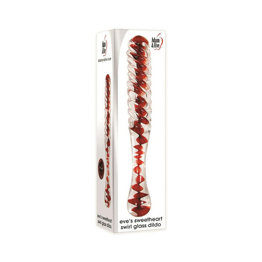 Adam & Eve Eve''s Sweetheart Swirl Glass Dildo