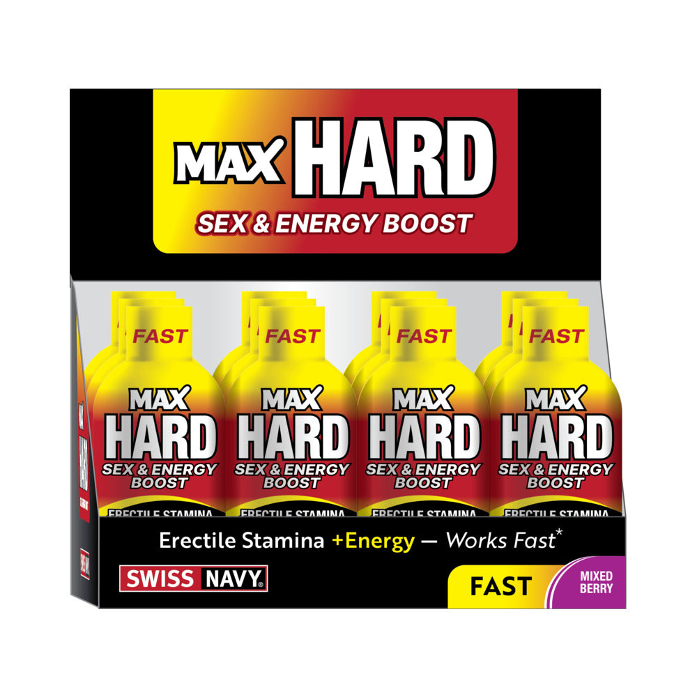 Swiss Navy MaxHard Shots 2 oz. 12-Piece Display