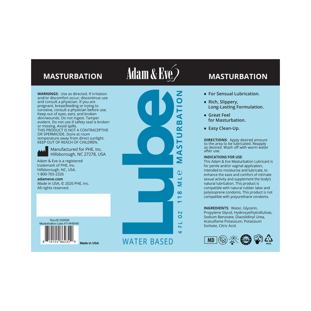 Adam & Eve Masturbator Lubricant 4 oz.