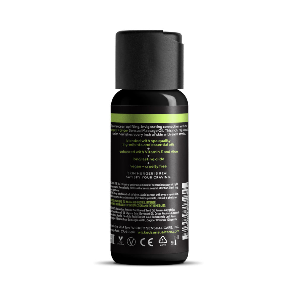 Wicked Lemongrass and Ginger Massage Oil 4 oz.
