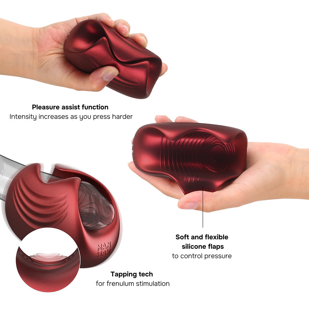 MAN WAN Sub One Tapping Stimulator Velvet Red