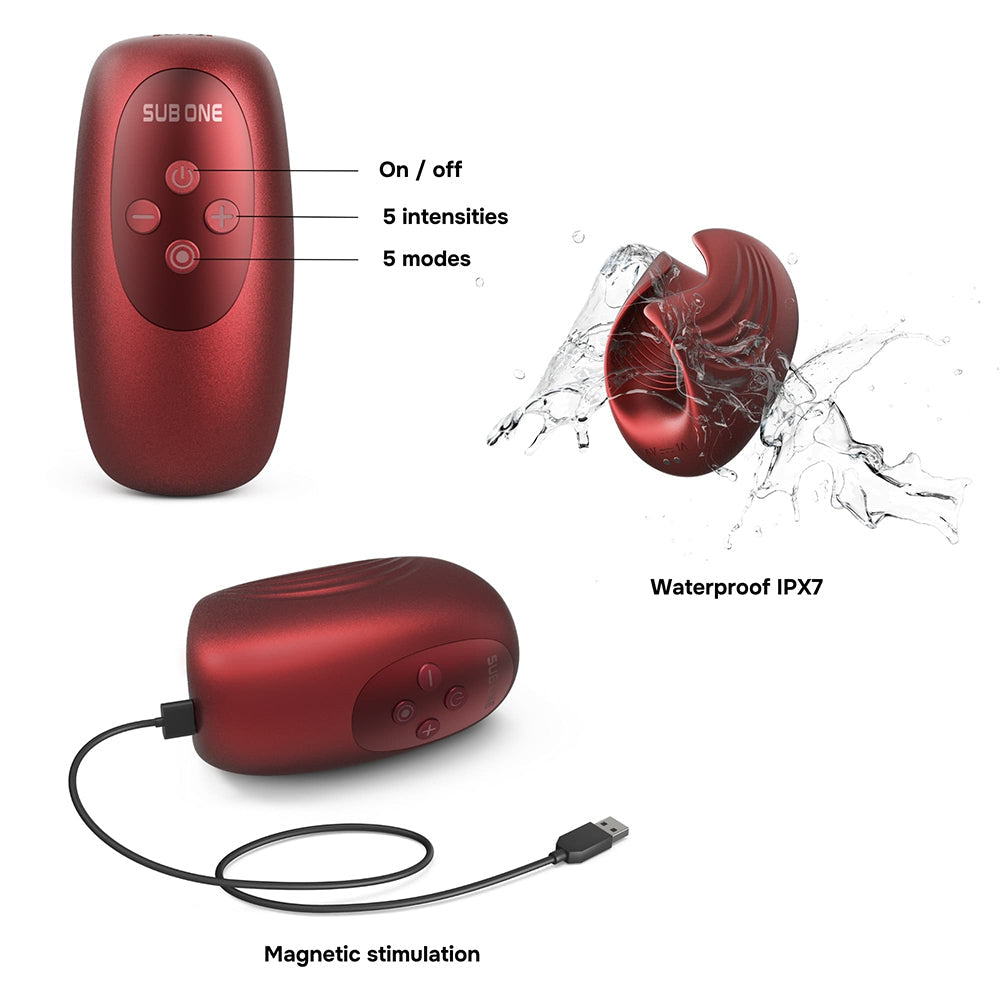 MAN WAN Sub One Tapping Stimulator Velvet Red
