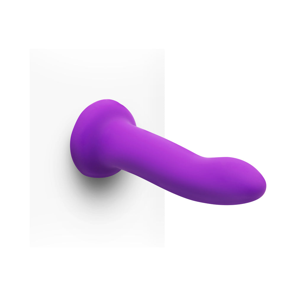 Together Duo Silicone 2-Piece 5.5 in. & 7.75 in. Dildo and Harness Set Purple