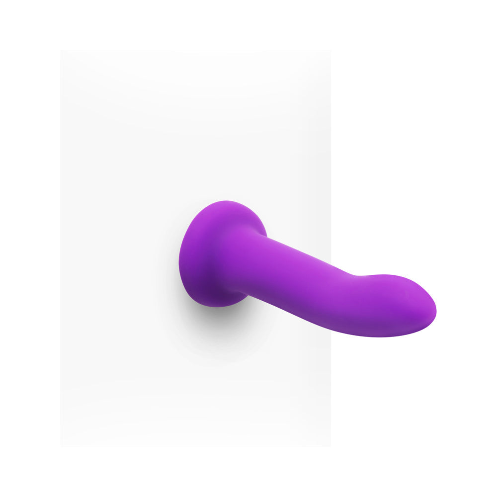 Together Duo Silicone 2-Piece 5.5 in. & 7.75 in. Dildo and Harness Set Purple