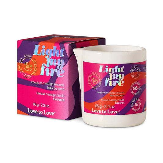 Love to Love Light My Fire Sensual Massage Candle Coconut 2.2 oz. - product photo
