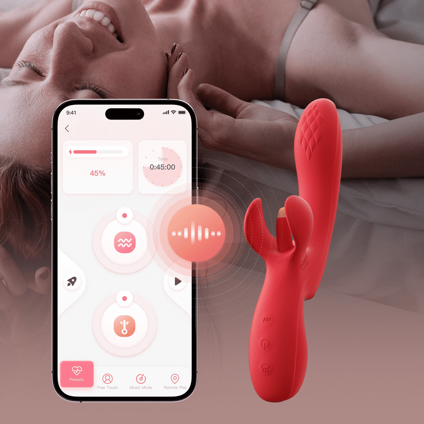 Honey Play Box Fortexa App-Controlled Kinky Finger Flapping Dual Stimulator Red