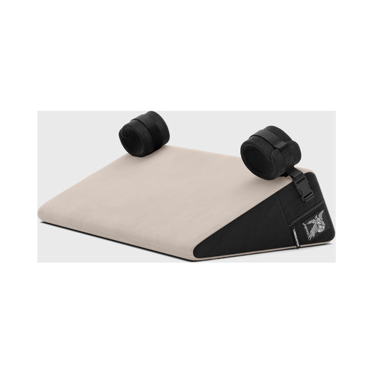 Liberator Black Label Wedge 24 in. Sex Position Pillow with Cuffs Décor Velvet Cream