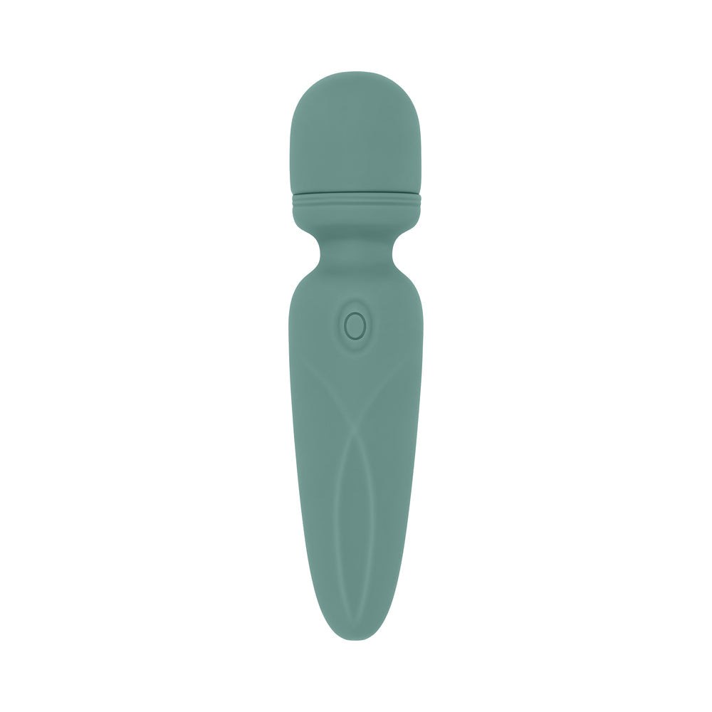 Evolved Rumble Wand Rechargeable Vibrating Mini Wand Silicone Green