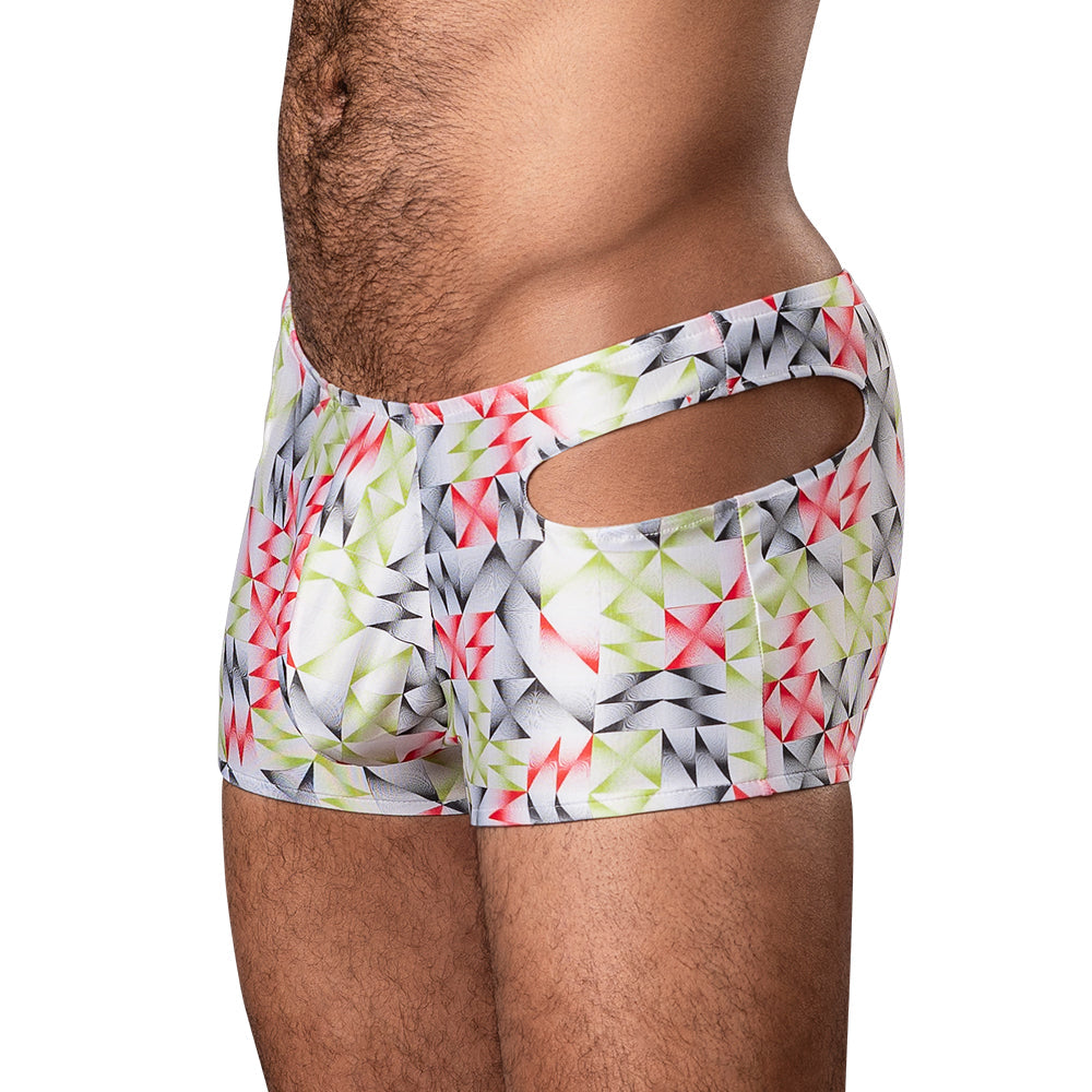 Male Power Cut It Out! Cutout Mini Short Red/Black M