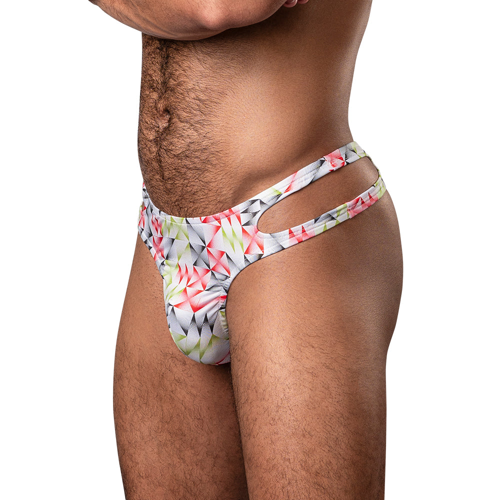 Male Power Cut It Out! Cutout Thong Red/Black L/XL