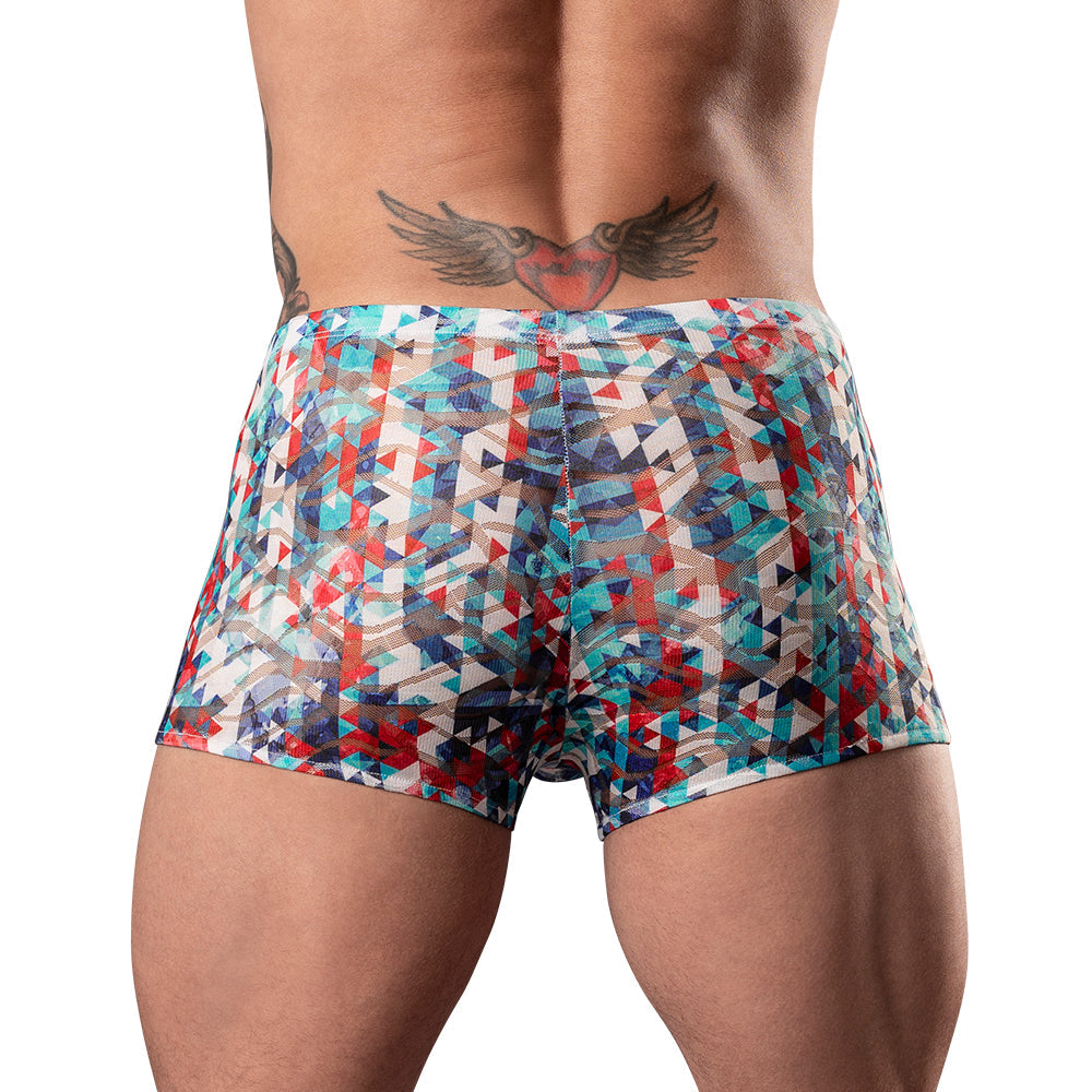 Male Power Your Lace Or Mine Pouch Short Geometric S