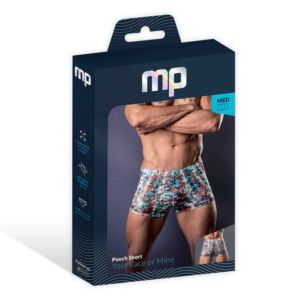 Male Power Your Lace Or Mine Pouch Short Geometric L