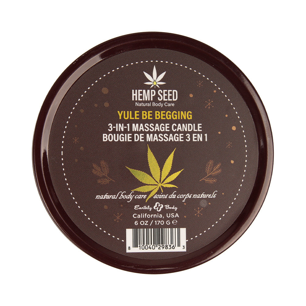 Earthly Body Hemp Seed Holiday Candle Pre Pack: Mistletoe Mischief, Tinsel Tease, Yule Be Begging