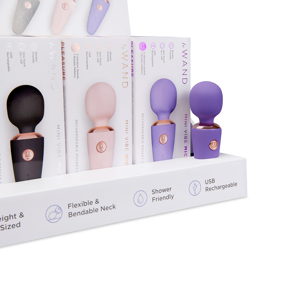 Le Wand Mini Micro Wand Prepacked 12-Piece Counter Display with Tester