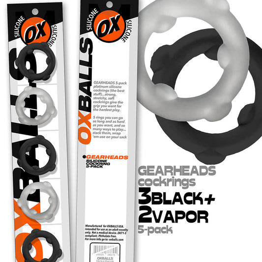 Oxballs Gearheads 5-Pack Spinner Rings Black/Vapor - product photo