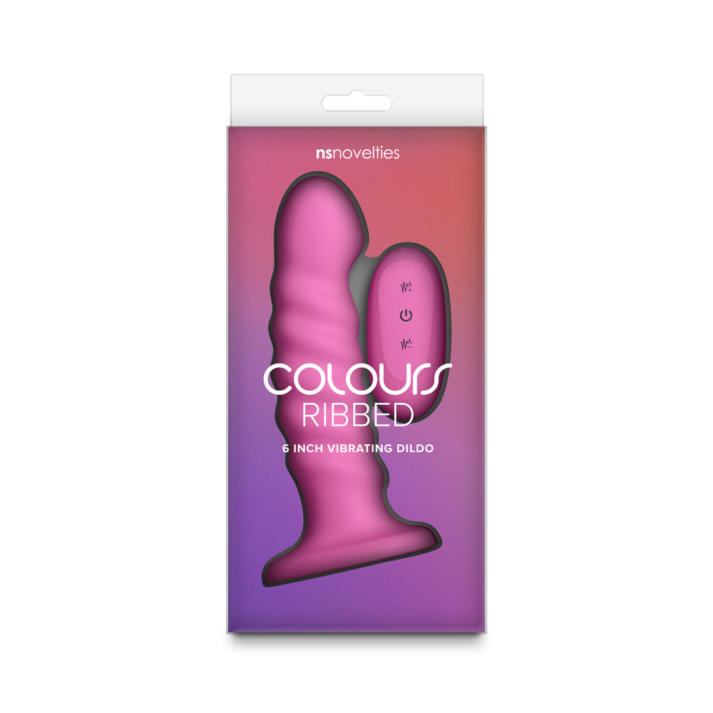 Colours Ribbed Vibrating 6in Pink