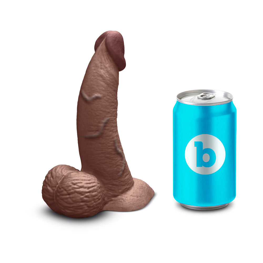 b-Vibe Slipskin Realistic Silicone Dildo 6.5 in. Curved Brown