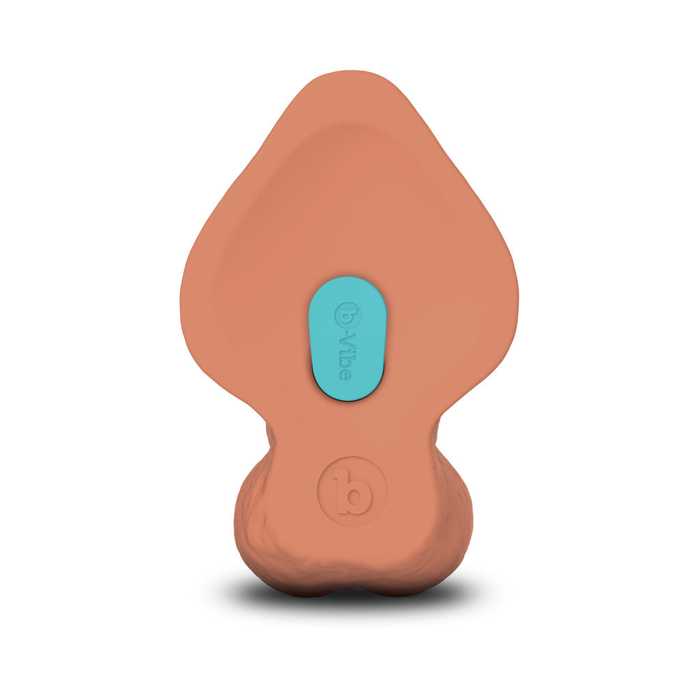 b-Vibe Slipskin Realistic Silicone Dildo 9 in. Curved Mocha