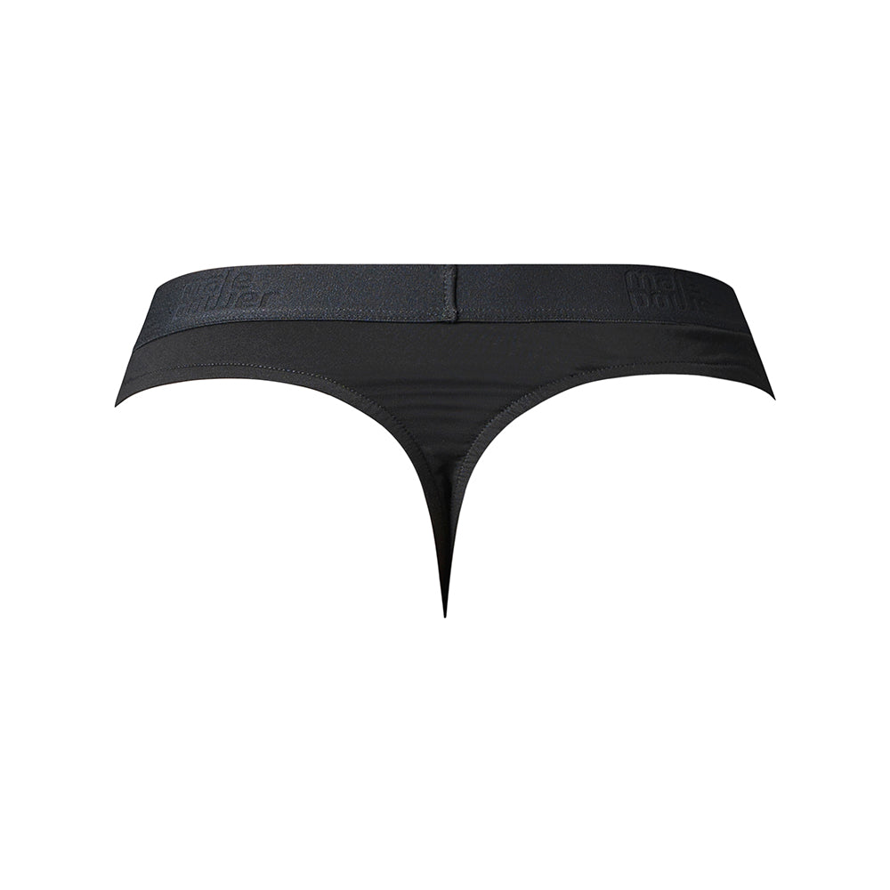 Male Power Open Ended Thong Open Black S/M
